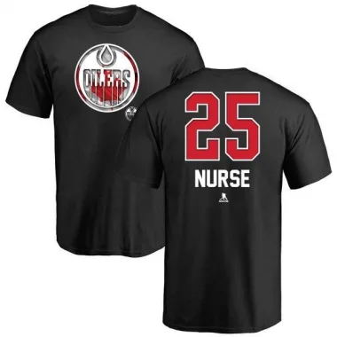 Black Youth Darnell Nurse Edmonton Oilers Name and Number Banner Wave T-Shirt -